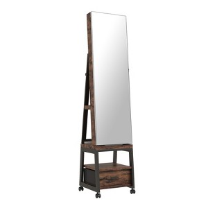 360° Swivel Mirror Jewelry Cabinet, 66 Inch Full Length Mirror with Standing Jewelry Armoire Organizer, Lockable Jewelry Storage Cabinet - 1 of 4