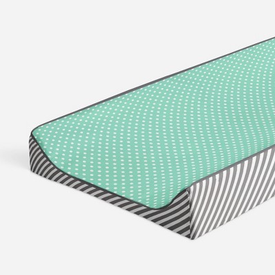 Bacati - Love Gray/Mint Pin Dots Changing Pad Cover