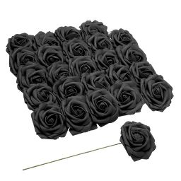 Unique Bargains Durable Bright Colors DIY Creativity Wide Application Artificial Flowers 25 Pc