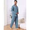 INSPIRE CHIC Men's 2 Pieces Long Sleeve Solid Color Button Down Casual Pajamas Set - 2 of 4