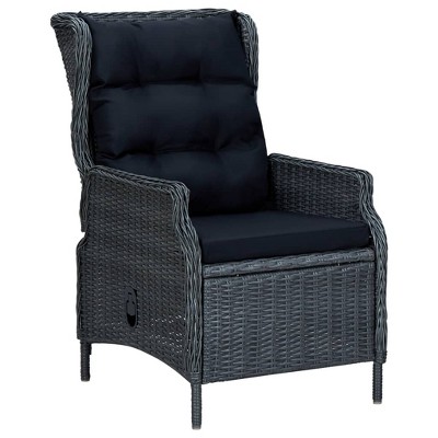Reclining Patio Chair with Cushions Poly Rattan vidaXL