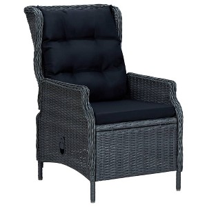 Reclining Patio Chair with Cushions Poly Rattan vidaXL - 1 of 4