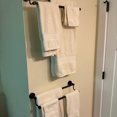 Basics Cotton Bath Towel Set, Made with 30% Recycled Cotton Content  - 6-Piece, Blue Gray Blue Grey 6-Piece Set