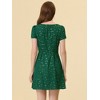 Allegra K Women's Printed Summer Casual Square Neck Short Sleeve Fit and Flare Dress - 4 of 4