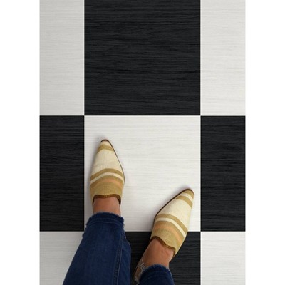 Lawrence Black and White Vinyl Peel and Stick Floor Tiles