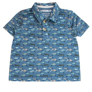 RuggedButts Boys Knit Short Sleeve Performance Polo - Lil Angler, 6 - 1 of 2
