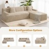 110"W Modular Sectional Sofa Upholstered Couch Cloud Sofa Free-combined Sofa with 2 Pillows, Beige/Light Coffee/Dark Gray/Black-ModernLuxe - 3 of 4