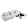 122" Corduroy Cloud L-Shaped Modular Sectional Sofa with Deep Seat & Storage Ottoman - 3 of 4