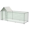 Outdoor Metal Chicken Coop, Chicken Coop Run, Outdoor Walk-in Poultry Cage, Large Walk In Chicken Run Pen with Waterproof Cover and Door for Backyard - 3 of 4