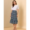INSPIRE CHIC Women's Chiffon Elastic Waist Ruffle Tiered Flowy Midi Floral Printed Skirts - 2 of 4