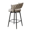 360°Swivel Bar Chairs set of 2, equipped with soft cushioned backrest counter stool, metal leg modern luxury kitchen chair - 4 of 4
