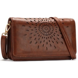 Multi-Function Small Crossbody Bags For Women,Cell Phone Shoulder Bag,Clutch Purse,RFID Wristlet Wallet,Card Holder Coffee - 1 of 4