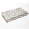 Bacati - Jungle Safari Camo Boys Aqua/Orange Muslin 100 percent Cotton Muslin Universal Baby US Standard Crib or Toddler Bed Fitted Sheet - image 2 of 4