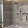 PAGED Shower System with Waterfall Tub Spout Modern Square Shower Head with Rough-in Valve for Bathroom, Restroom - 2 of 4