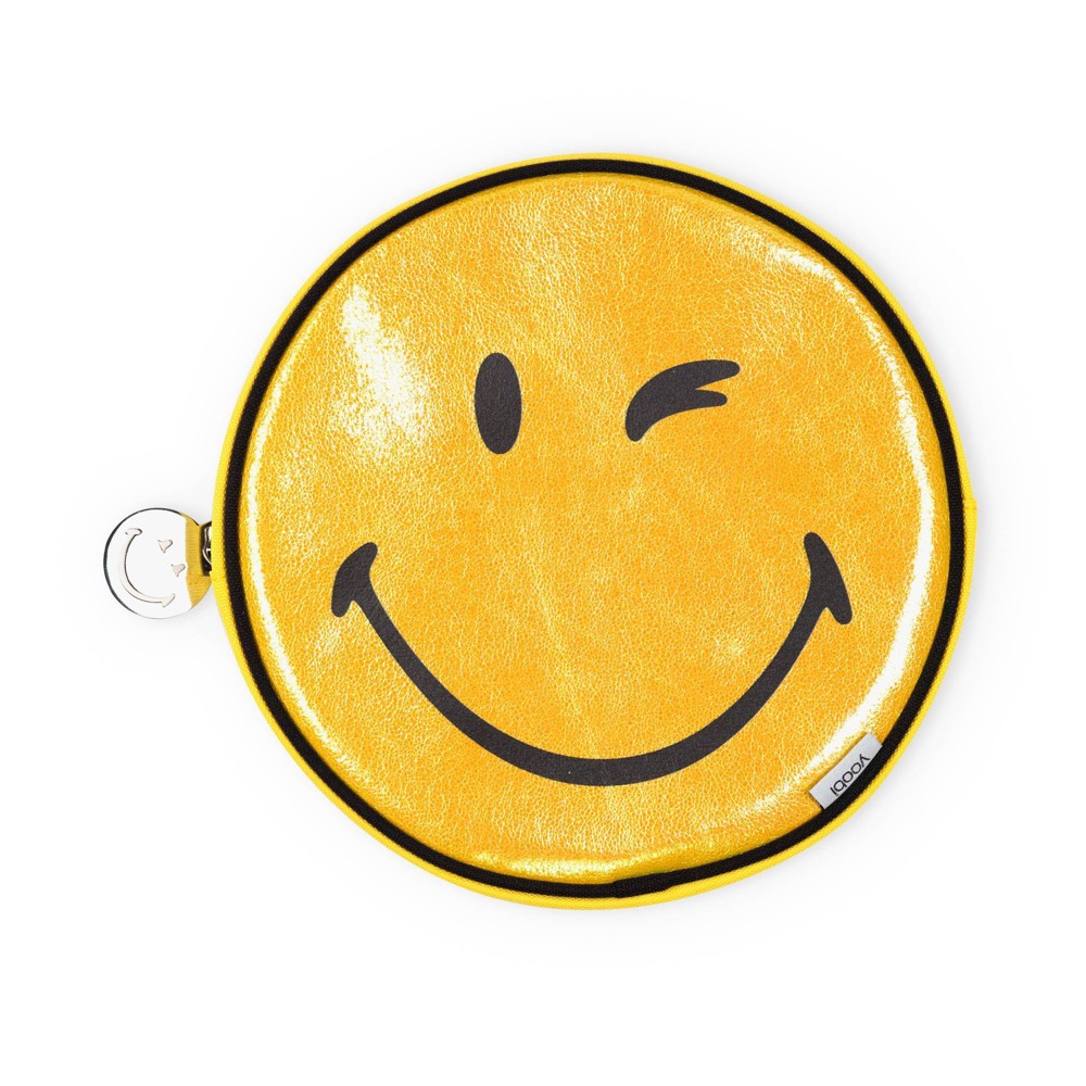 Yoobi SmileyWorld Pencil Pouch Round Yellow Smiley, School Supplies