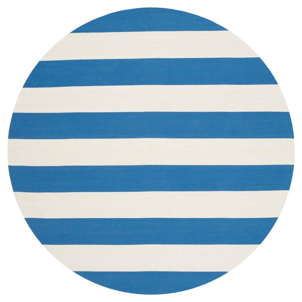 4' Round Mati Flatweave Area Rug Blue/Ivory - Safavieh