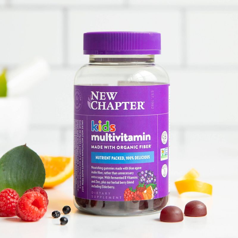 New Chapter Kids&#39; Non-GMO and Gluten Free Multivitamin Gummies - Berry Citrus - 60ct, 4 of 13