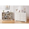 Okak Bedroom Dresser Nightstand w 9 Long Drawers & Antique Handles Wood Storage Chest Cabinet for Living Room Hallway Entry Kids Room, White - 4 of 4