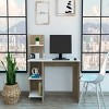 GlasFlength Desks 4-Shelf Study Writing Desk Home Office Desk Simple Durable Design for Living and Work Spaces, White, 17.7"*47.2"*47.2" - 2 of 4