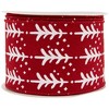 Northlight Red and White Christmas Tree Wired Craft Ribbon 2.5" x 10 Yards - 4 of 4