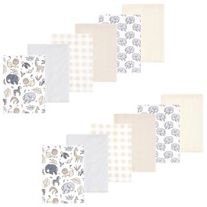 Luvable Friends Hudson Baby Flannel Burp Cloths 12pk Set - 1 of 2