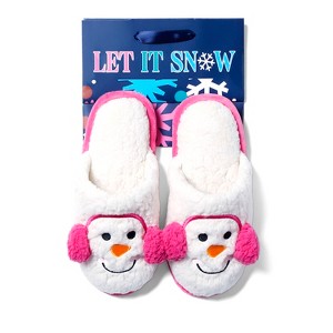 Cozyfoams Women's Holiday Novelty Scuff Slipper with Gift Bag - 1 of 4