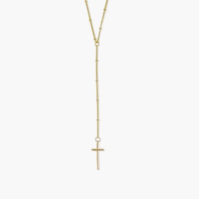 Sanctuary Project Beaded Rosary Cross Necklace Gold