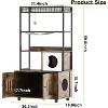 Cat Litter Box with Storage Shelves, 60 Inches Tall Hidden Litter Box, Cat Litterbox Furniture with Storage Rack, Hammock - 2 of 4