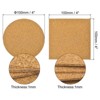 Unique Bargains Self-Adhesive Heat Insulation Flexible Easy to Cut Cork Coasters 4-inch Brown - 2 of 3