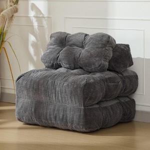 3-in-1 Folding Sofa Bed, Convertible Sleeper with Pillow & Back Support, Compact Floor Lounge for Living Room, Bedroom, Guest Room - 1 of 4