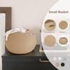 Itopfox Woven Jute Storage Basket for Home Decor, Round Wicker Basket for Toys, Towels, Bedroom, Kids Room, and Plant Display - 2 of 4