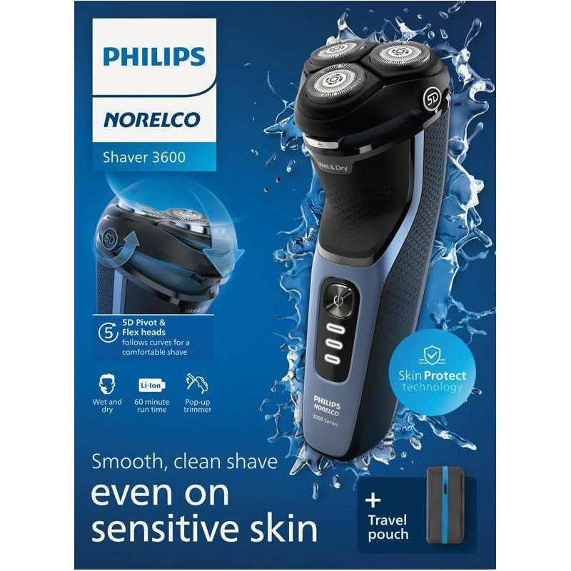 Philips Norelco Wet &#38; Dry Men&#39;s Rechargeable Electric Shaver 3600 - S3243/91, 3 of 14