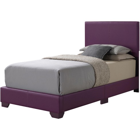 Passion Furniture Aaron Purple Upholstered Twin Panel Bed Target