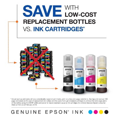 Epson 522 3pk Ink Bottles - Cyan Magenta Yellow (T522520-S)