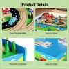 Train Table, 80 Pieces Wooden Kids Activity Toy Table Playset, Tracks, Train, Railway - 4 of 4