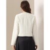 INSPIRE CHIC Women's Cropped Tweed Long Sleeve Button Down Fall Winter Work Business Blazer - 4 of 4