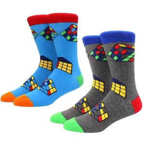 Fun Puzzle Cube Socks from the Sock Panda (Men's Sizes, Adult Large) - 1 of 3