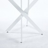 MAYEERTY Coffee Table with cross metal leg and tempered glass Modern Space Saving Kitchen Table for Living Room white legs - 4 of 4