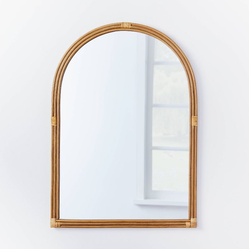 24&#34; x 34&#34; Rattan Arched Wall Mirror - Threshold&#8482; designed with Studio McGee, 1 of 11
