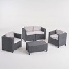 Waverly 4pc All Weather Faux Wicker Patio Chat Set - Dark Gray/Gray - Christopher Knight Home - image 2 of 4