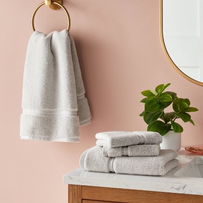 Spa Plush 4pk Washcloth Set - Threshold™- Light Grey