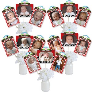 Big Dot of Happiness Farm Animals - Barnyard Birthday Party Picture Centerpiece Sticks - Photo Table Toppers - 15 Pieces - 1 of 4