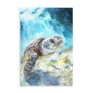 Stupell Industries Sea Turtle Ocean Watercolor, 10" x 15" - 1 of 4