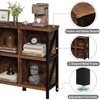 Industrial-Style Horizontal Bookshelf with 6 Compartments, Z-Pattern Storage Unit with Thick Wooden Panel, Side Table for Living Room, Bedroom - 2 of 4