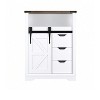 White Bathroom Floor Cabinet, Farmhouse Storage Cabinet With Sliding Barn Door, Small Storage Cabinet With 3 Storage Drawers & Open Shelf For Bathroo - 4 of 4