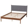 Baxton Studio Queen Estela Woven Fabric and Wood Platform Bed Gray/Walnut Brown - 4 of 4