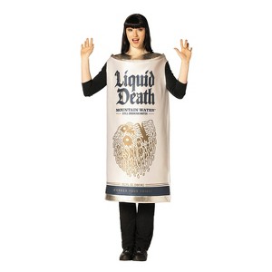 Liquid Death Adult General Sizing Mountain Water White Can Halloween Costume Tunic - White One Size - 1 of 2
