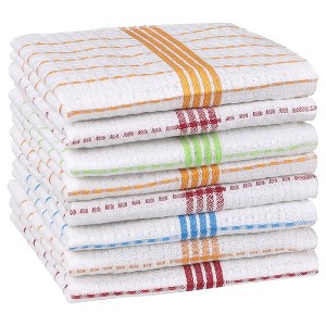 Unique Bargains Reusable Super Absorbent Cotton Lint Free Kitchen Towels 12" x 12" Multi - 1 of 4