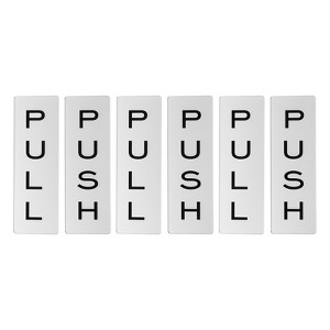 Unique Bargains Acrylic Self-Adhesive Decor Home Business Push Pull Door Sign 3 Pairs - 1 of 4