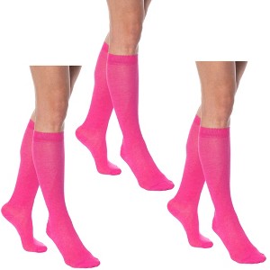 Women's Over The Calf Cotton Socks – 3 Pairs Knee High Soft Long Socks for Comfort & Style - 1 of 1